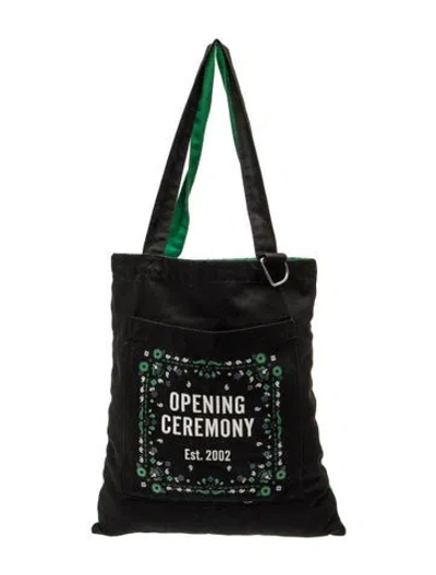 Pre-owned Opening Ceremony Canvas Tote In Black