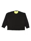 Opening Ceremony Neon Green Color Block Cashmere Sweater In Black