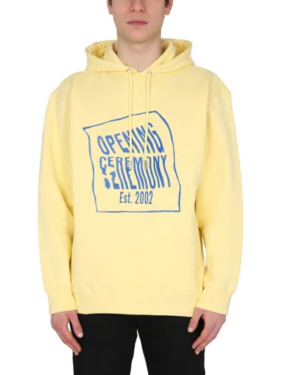 Opening Ceremony Classic Hoodie With Drawstring In Yellow