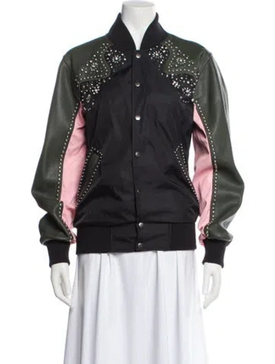 Pre-owned Opening Ceremony Colorblock Pattern Bomber Jacket In Black