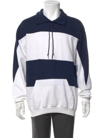 Pre-owned Opening Ceremony Colorblock Pattern Collar Polo Sweater In Blue