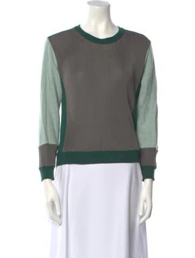 Pre-owned Opening Ceremony Colorblock Pattern Crew Neck Sweater In Green
