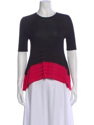 Pre-owned Opening Ceremony Colorblock Pattern Crew Neck Top In Black