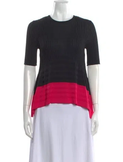 Pre-owned Opening Ceremony Colorblock Pattern Crew Neck Top In Black