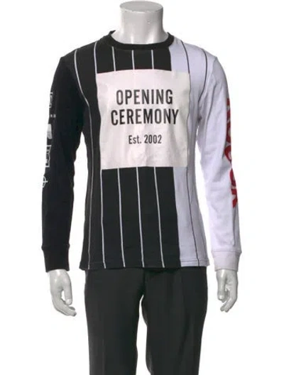 Pre-owned Opening Ceremony Colorblock Pattern Crew Neck T-shirt In Black