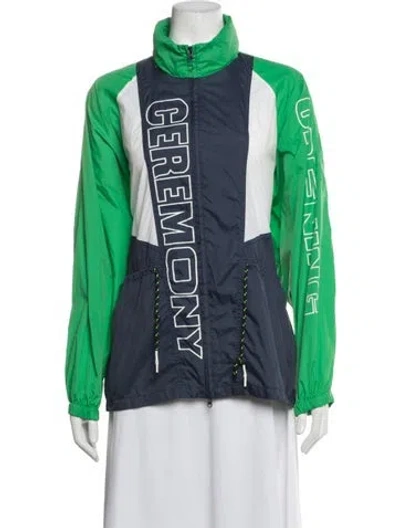Pre-owned Opening Ceremony Colorblock Pattern Jacket In Blue/green