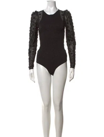 Pre-owned Opening Ceremony Crew Neck Long Sleeve Bodysuit In Black