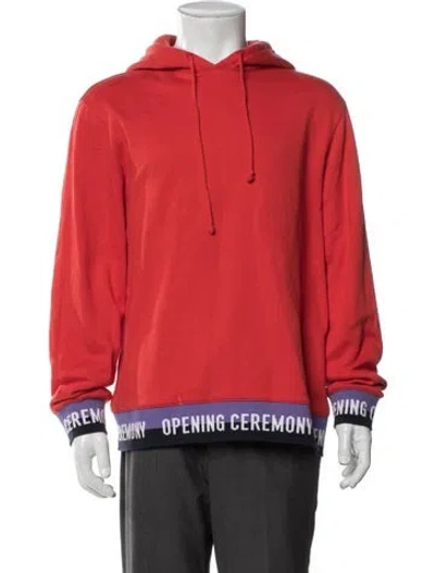 Pre-owned Opening Ceremony Crew Neck Long Sleeve Hoodie In Red
