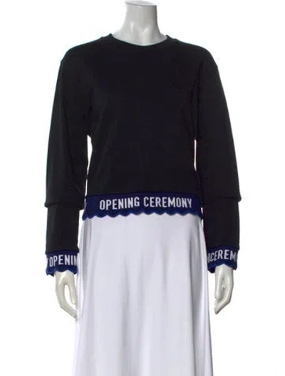 Pre-owned Opening Ceremony Crew Neck Long Sleeve Sweatshirt In Black