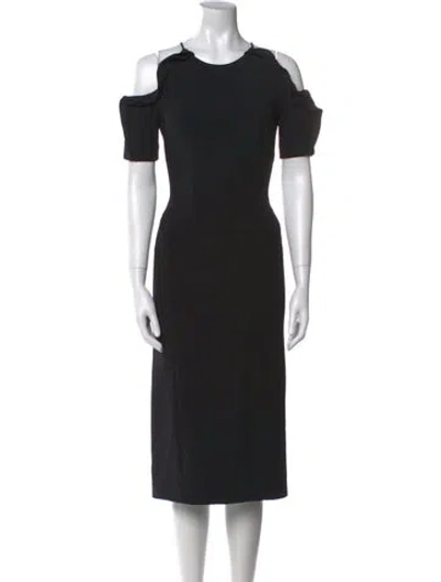 Pre-owned Opening Ceremony Crew Neck Midi Length Dress In Black