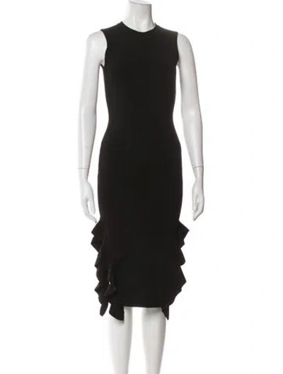 Pre-owned Opening Ceremony Crew Neck Midi Length Dress In Black