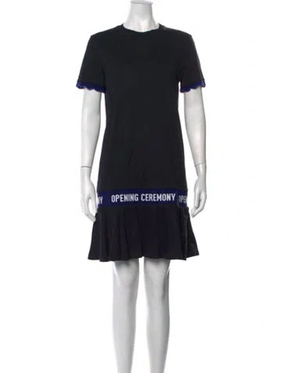 Pre-owned Opening Ceremony Crew Neck Mini Dress In Black