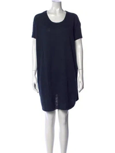 Pre-owned Opening Ceremony Crew Neck Mini Dress In Blue