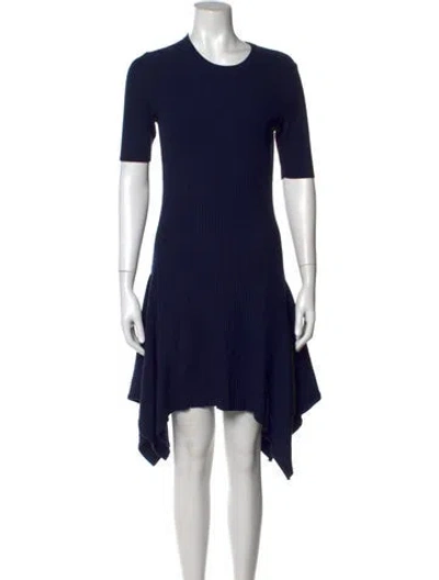 Pre-owned Opening Ceremony Crew Neck Mini Dress In Blue