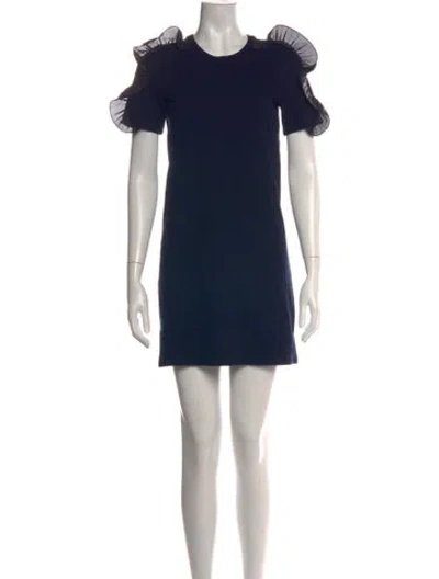 Pre-owned Opening Ceremony Crew Neck Mini Dress In Blue