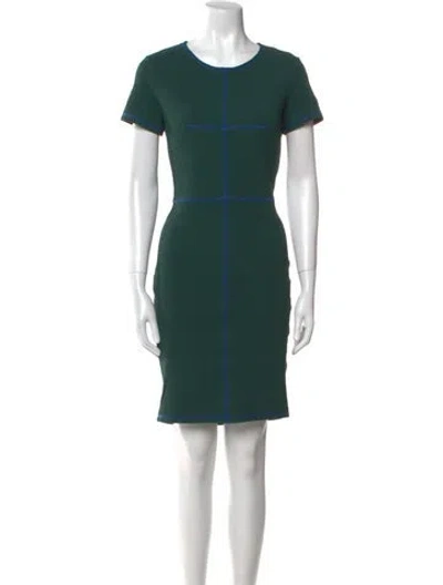 Pre-owned Opening Ceremony Crew Neck Mini Dress In Green