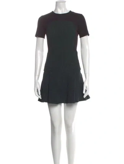 Pre-owned Opening Ceremony Crew Neck Mini Dress In Green