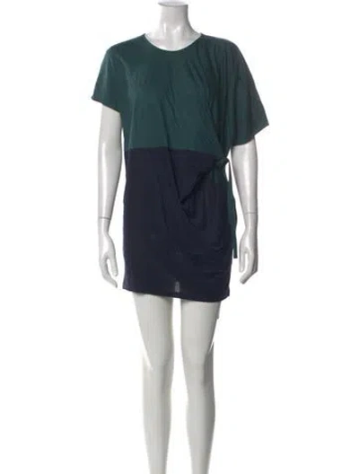 Pre-owned Opening Ceremony Crew Neck Mini Dress In Green