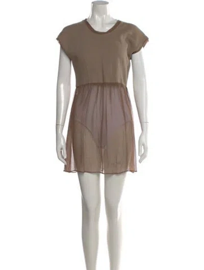 Pre-owned Opening Ceremony Crew Neck Mini Dress In Neutral