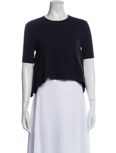 Pre-owned Opening Ceremony Crew Neck Short Sleeve Crop Top In Blue