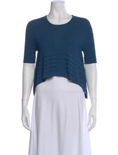 Pre-owned Opening Ceremony Crew Neck Short Sleeve Crop Top In Blue