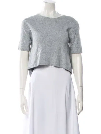 Pre-owned Opening Ceremony Crew Neck Short Sleeve Crop Top In Gray