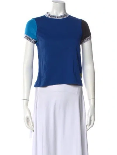 Pre-owned Opening Ceremony Crew Neck Short Sleeve Crop Top In Multi