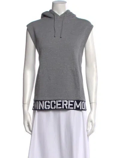 Pre-owned Opening Ceremony Crew Neck Sleeveless Hoodie In Grey
