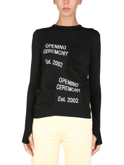 Opening Ceremony Box Logo Crew-neck Jumper In Black