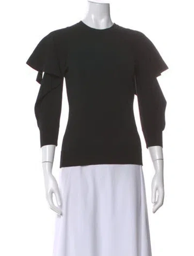 Pre-owned Opening Ceremony Crew Neck Three-quarter Sleeve Top In Black