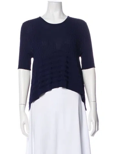 Pre-owned Opening Ceremony Crew Neck Three-quarter Sleeve Top W/ Tags In Blue