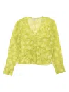 Opening Ceremony Crinkle-effect Long-sleeve Blouse In Green