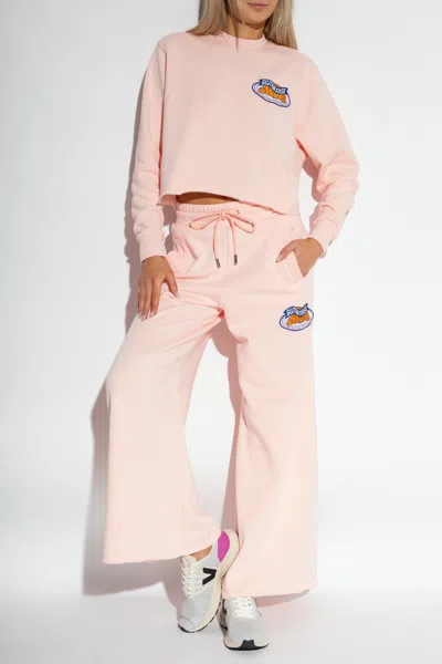 Opening Ceremony Cropped Sweatshirt With Logo In Pink