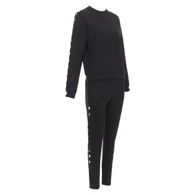 Pre-owned Opening Ceremony Cut-out Black Neoprene Laser Cut Holes Top Pants Set S