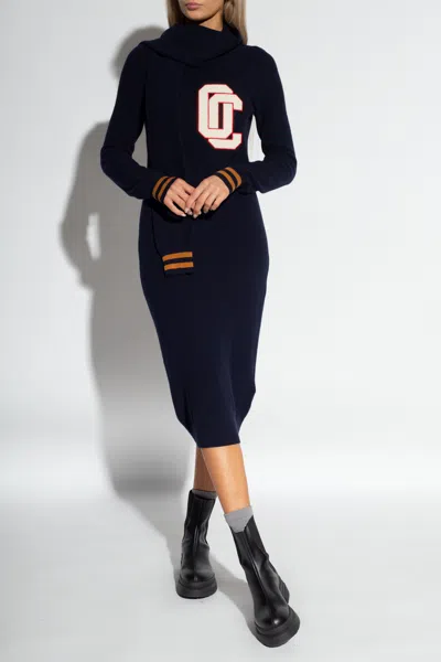 Opening Ceremony Dress With Tie Detail In Navy Blue