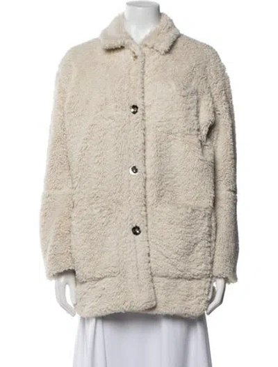 Pre-owned Opening Ceremony Faux Fur Coat In Neutrals