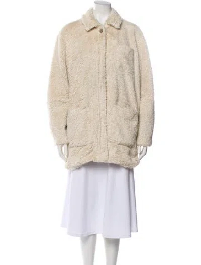 Pre-owned Opening Ceremony Faux Fur Jacket In Neutral