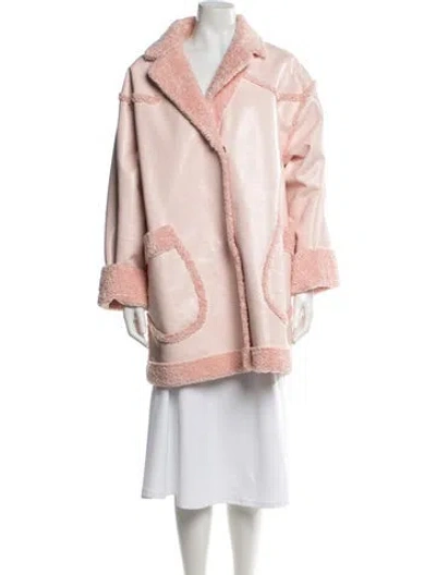 Pre-owned Opening Ceremony Faux Leather Coat W/ Tags In Pink