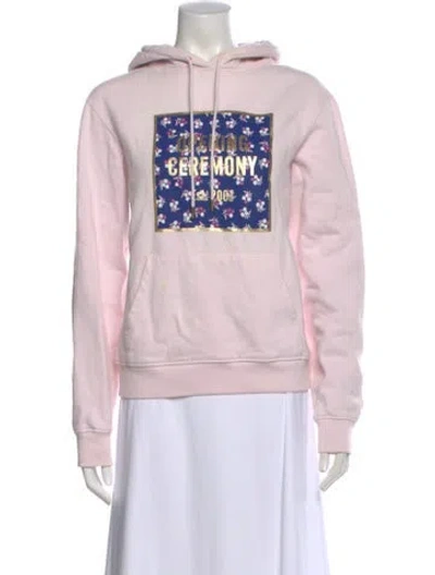 Pre-owned Opening Ceremony Floral Print Crew Neck Hoodie In Pink