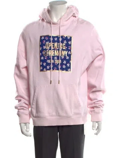 Pre-owned Opening Ceremony Floral Print Crew Neck Hoodie In Pink