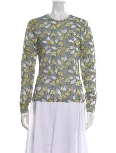 Pre-owned Opening Ceremony Floral Print Crew Neck Top In Yellow