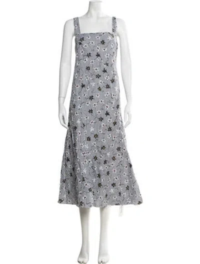 Pre-owned Opening Ceremony Floral Print Midi Length Dress In White