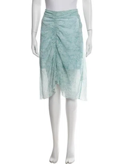 Pre-owned Opening Ceremony Floral Print Midi Length Skirt In Blue