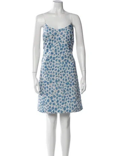Pre-owned Opening Ceremony Floral Print Mini Dress In Blue