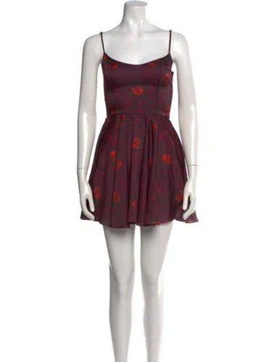 Pre-owned Opening Ceremony Floral Print Mini Dress In Purple