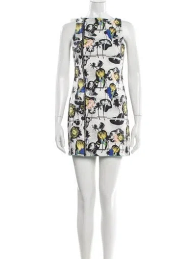 Pre-owned Opening Ceremony Floral Print Mini Dress In White