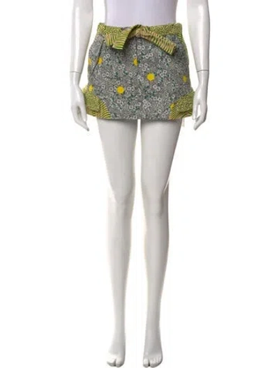 Pre-owned Opening Ceremony Floral Print Mini Skirt In Yellow
