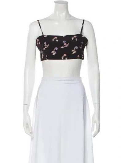 Pre-owned Opening Ceremony Floral Print Square Neckline Crop Top In Purple