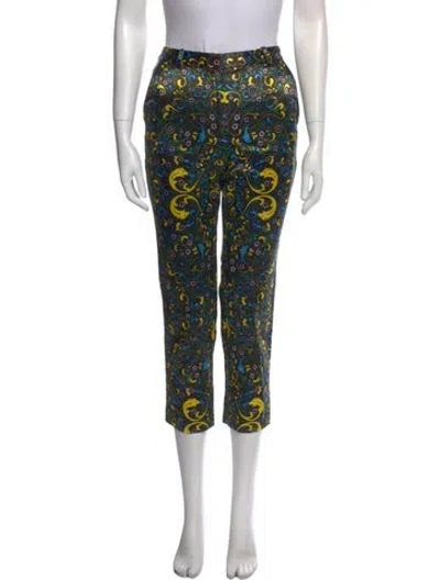 Pre-owned Opening Ceremony Floral Print Straight Leg Pants In Brown