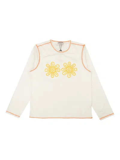 Opening Ceremony Flower-print Long-sleeve T-shirt In White